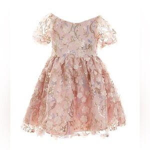 Floral Sequin Pink Dress